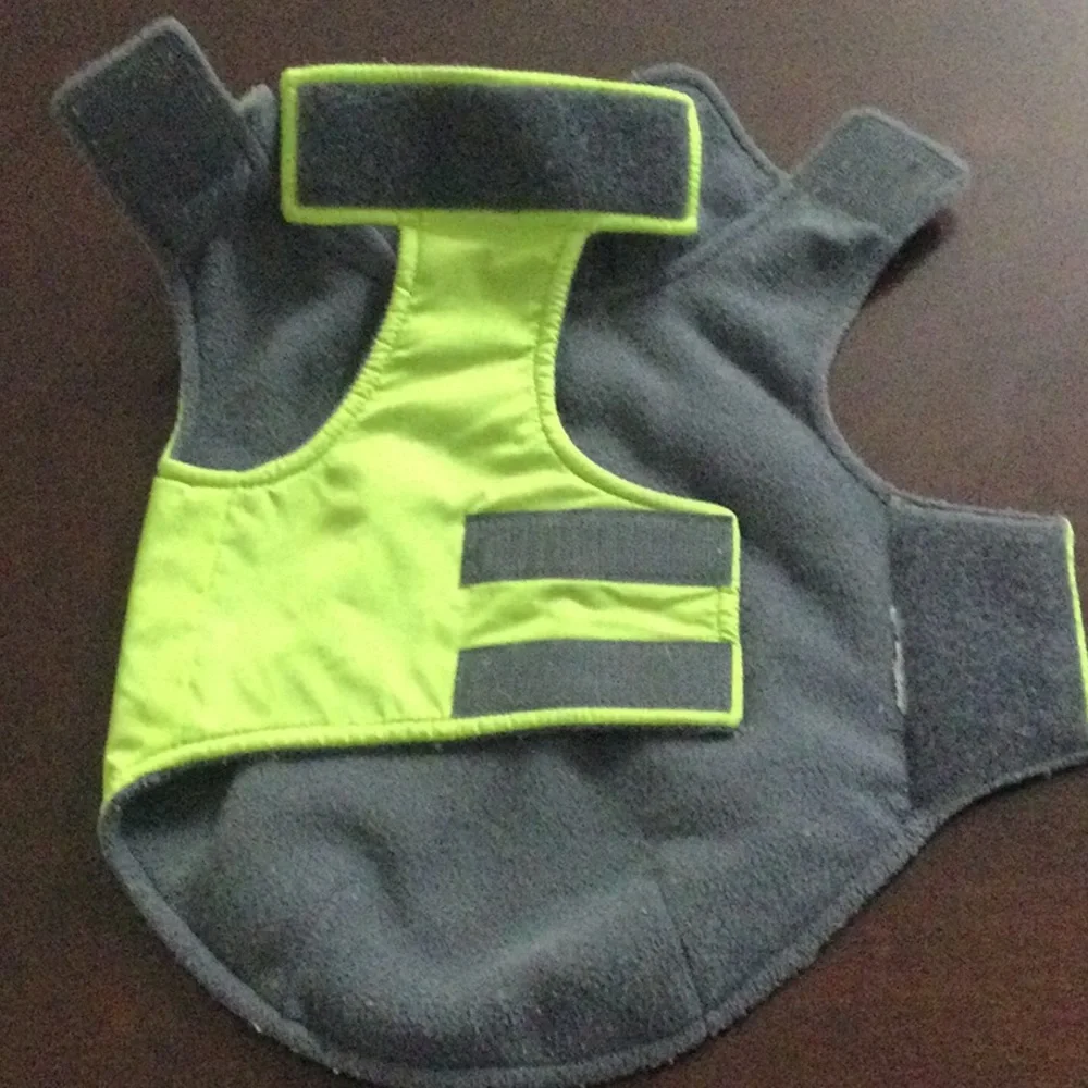 🌞 RC Pets jacket rain coat warm neon green velcro hole for leash for small dogs